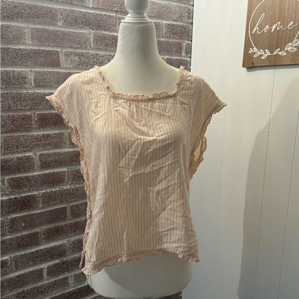 MADEWELL Pink Striped Blouse S